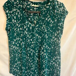 Fun2Fun Alvena Split Neck Green Blouse - Size Small